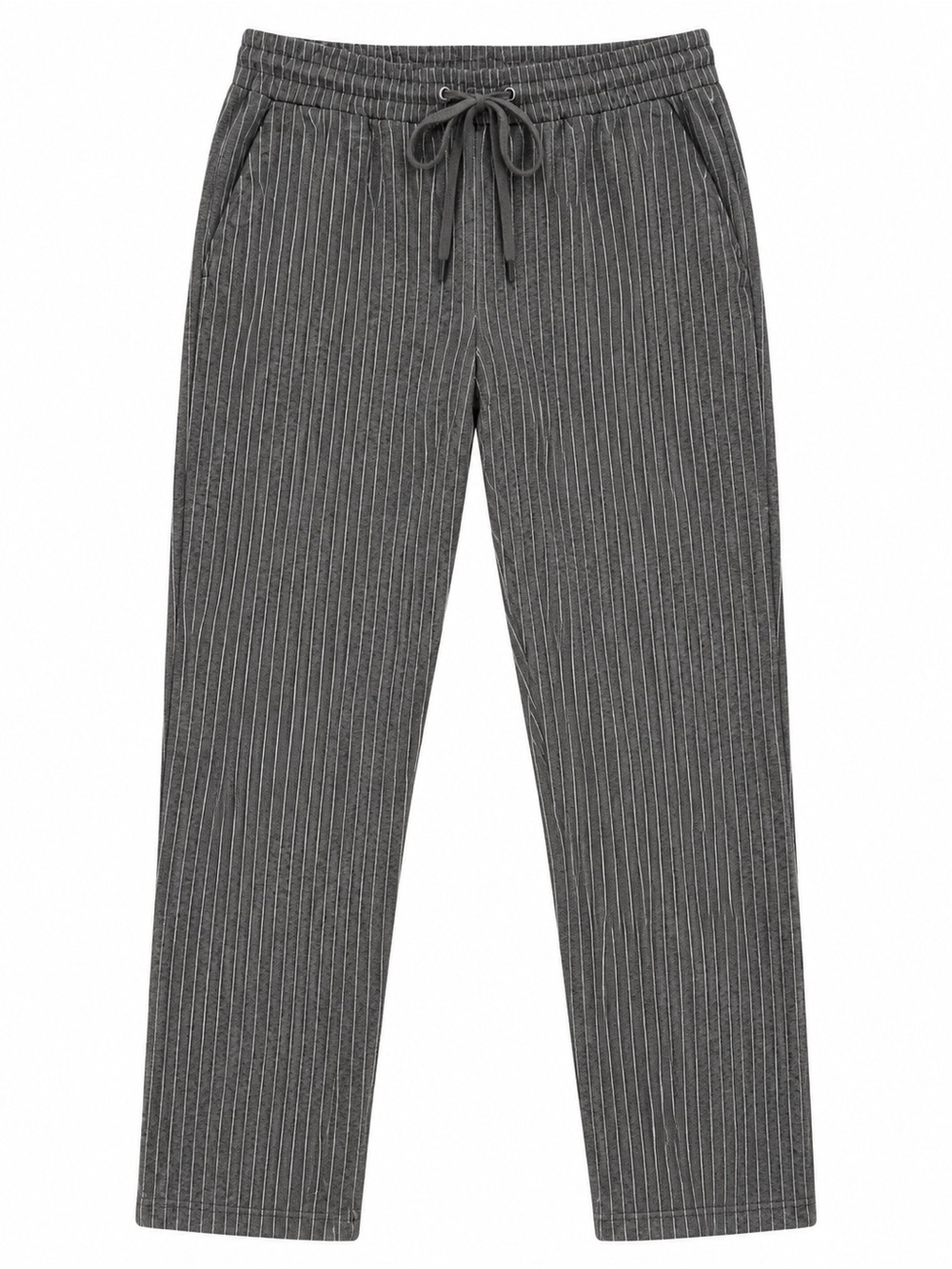 LOFT Gray Pinstriped Drawstring Joggers size medium